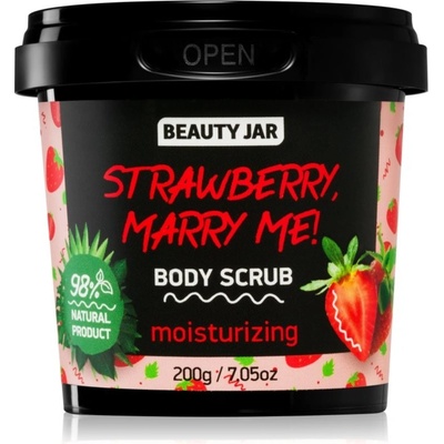 Beauty Jar Strawberry, Marry Me! hydratační tělový peeling 200 g