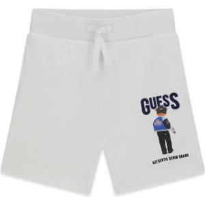 Guess Къси спортни панталони в бялцвят за мини момче със сладко мече Guess