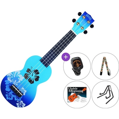 Mahalo Hibiscus SET Hibiscus Blue Burst Сопрано укулеле (MD1HB-BUB-SET)