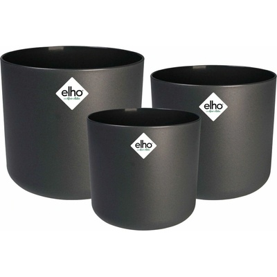 elho Sada kvetináčov b.for soft round antracit 14 cm, 16 cm, 18 cm - 1 sada
