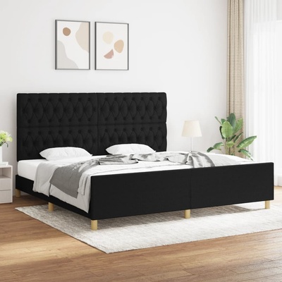 vidaXL 3125326 Rám postele s čelem černý textil