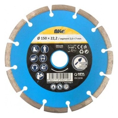 Diamantový kotouč segmentový 150x22,2mm - Magg DKS150