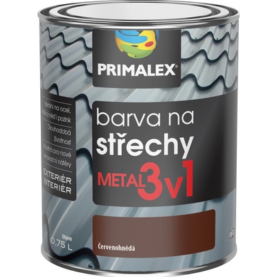 Primalex Metal 3v1 Farba na strechy 0,75L metal červenohnedá