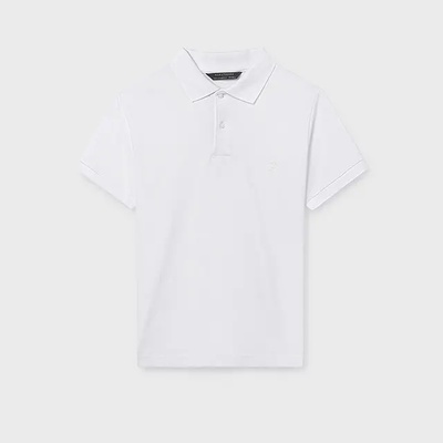 MAYORAL Поло тениска къс ръкав памук basic бял цвят за момче Mayoral