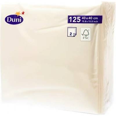Duni ubrousky vanilkové 40cm 2V 125ks