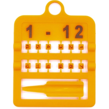 E-Z Split Ring Kroužky číselné, 2,5 mm/ oranžové 1-12