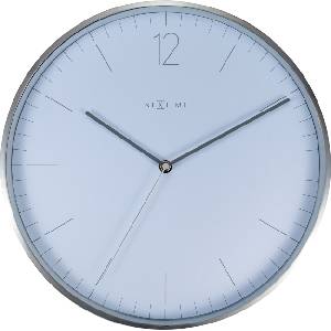 NeXtime Стенен часовник Essential Silver бял (3254WI)