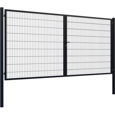 EKOfence Brána 2kr. SQUARE ZnPVC 4000x1800mm, 80x80mm, čierna 16374