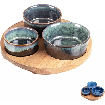 Excellent Houseware Servírovací misky s kulatým podnosem sada 4 ks modrá KO-278000710 – Zbozi.Blesk.cz