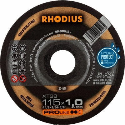 RHODIUS Extra tenký řezný kotouč XT38 115 x 1,0 x 22,23 PROline 204619