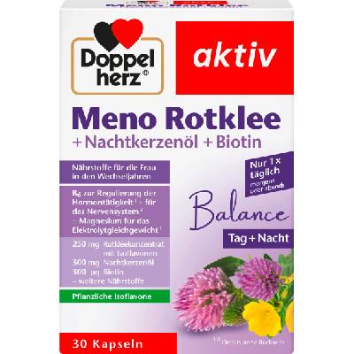 Doppelherz aktiv Meno червена детелина + масло от вечерна иглика + биотин - 30 капсули