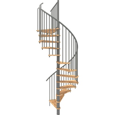 Minka STAIRS Kombinované točité schodiště Spiral Smart buk/šedá pr. 140 cm