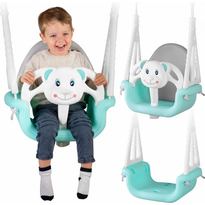 Ricokids Huśtawka kubełkowa Miś 3w1 turkusowa