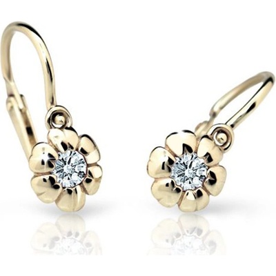 Cutie Jewellery detské zlaté náušnice C2151Z-White