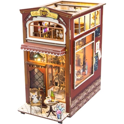 2Kids Toys 3D skladačka Opierka na knihy Miniatúra domčeka Kaviareň