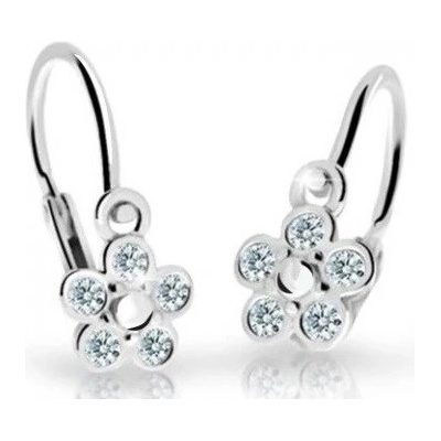 Cutie Diamonds detské náušnice z bieleho zlata Kvety s briliantmi DC2744-10-10-X-2