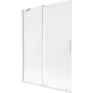 Mexen Velar двукрилен плъзгащ се параван за вана 130 x 150 см, матиран, бял - 896-130-000-31-20 (896-130-000-31-20)
