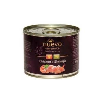 nuevo Cat Chicken and Shrimps-Консервирана храна за израснали котки с пилешко месо и скариди, 200 гр