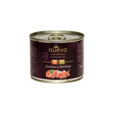 nuevo Cat Chicken and Shrimps-Консервирана храна за израснали котки с пилешко месо и скариди, 200 гр