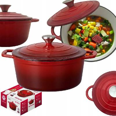 MG HOME Hrnec 4 l INFINITO 22 cm s poklicí / smaltovaný