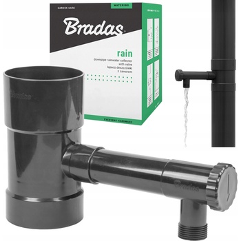 Bradas Lapač Sběrač dešťové vody s ventilem 100 mm černý