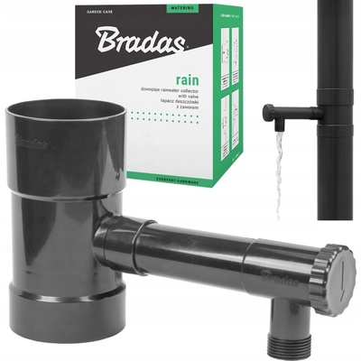 Bradas Lapač Sběrač dešťové vody s ventilem 100 mm černý – Zboží Mobilmania