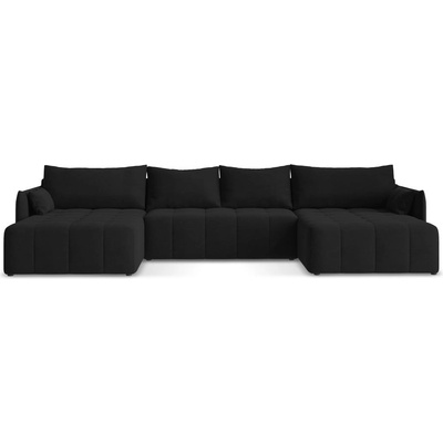 makamii Черен разтегателен ъглов диван с място за съхранение (U форма) Moku - Makamii (MOKU_UF_41_P1_C8)