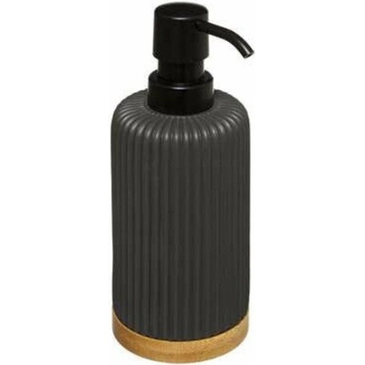 Dávkovač mýdla Modern černý s bambusem a kamenem do koupelny 270 ml 5five