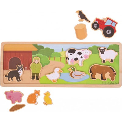 Bigjigs Toys magnetické puzzle farma