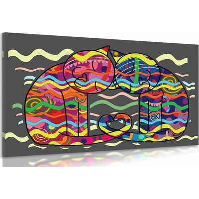 Obraz zamilované mačky v pop art štýle