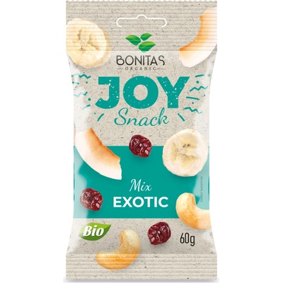 BONITAS Joy snack BIO Zmes kešu orechov kokosu a sušeného ovocia 60 g
