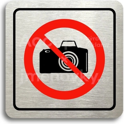ACCEPT Piktogram zákaz fotografování - stříbrná tabulka - barevný tisk