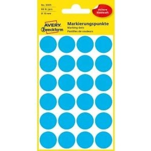 Avery Zweckform labels 18mm, blue, 24 labels, for marking, packed of 4 pcs. , 3005, for handwriting
