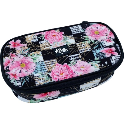 KAOS Овален ученически несесер Kaos Maxi - Flower Queen (51832)