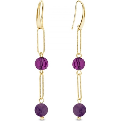 Spark stříbrné pozlacené fialové Trilliant KWG4706AM6AMDD Amethyst