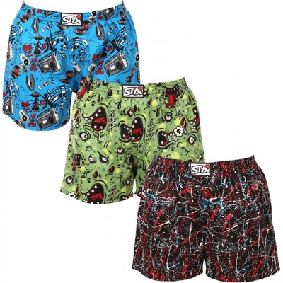 Styx 3PACK dámske trenírky na spanie viacfarebné (3DTD14183)
