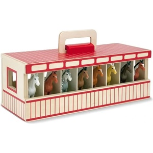 Melissa & Doug Дървен комплект Коне с конюшна - Melissa & Doug
