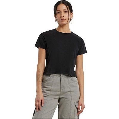 Build Your Brand Dámske vintage crop tričko BY305 Black
