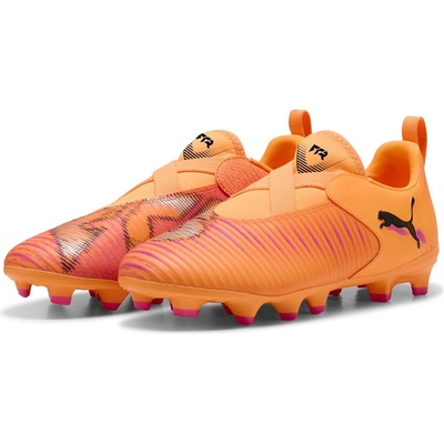 PUMA Детски футболни бутонки Puma Future 8 Match Laceless Childrens Firm Ground Football Boots - Orange/Black