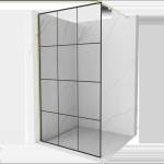 Mexen Kioto душ-преграда Walk-in 120 x 200 см, черна решетка 8 мм, златна - 800-120-101-50-77 (800-120-101-50-77)
