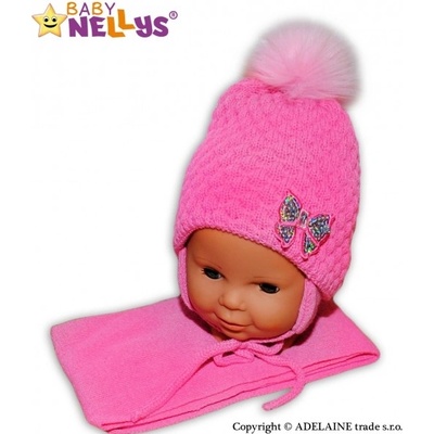 Baby NellysZimné čiapky / čiapka Mašlička pastelovo ružová