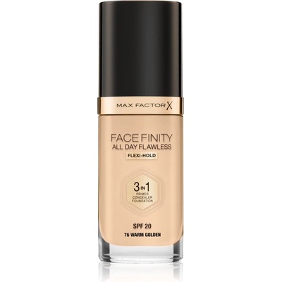 MAX Factor Facefinity All Day Flawless дълготраен фон дьо тен SPF 20 цвят 76 Warm Golden 30ml