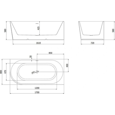 Mexen Silo 170 x 80 cm 52891708075P-70