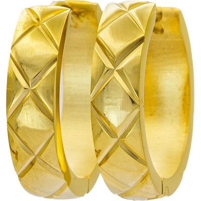 BRUNOshop.cz Náušnice kroužky vzorované gold S4399