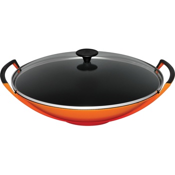 Le Creuset Уок Tradition Collection със стъклен капак 36 см огненооранжев (25304360900460)