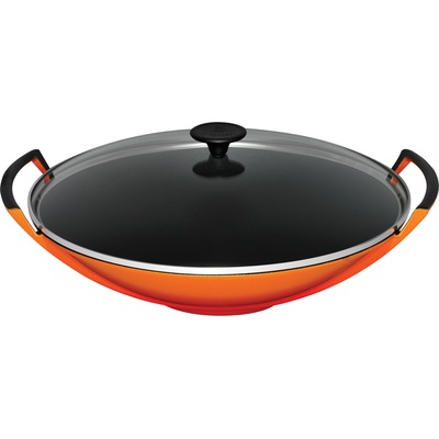 Le Creuset Уок Tradition Collection със стъклен капак 36 см огненооранжев (25304360900460)