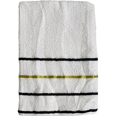 Top textil Osuška Pruhy černé zlatý 75 x 140 cm bílá