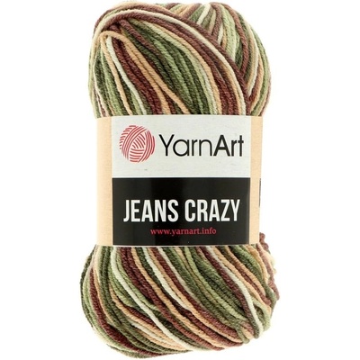 YarnArt Jeans Crazy 7203 zeleno hnedá