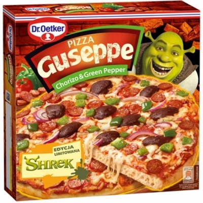 Dr.Oetker Guseppe Shrek Mražená pizza s příchutí chorizo & zelený pepř 423 g – Zboží Dáma