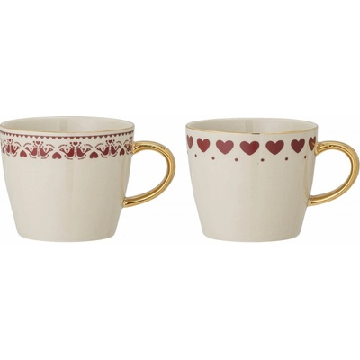 Bloomingville Keramický hrnek Jolly Red Gold Set 2 x 300 ml